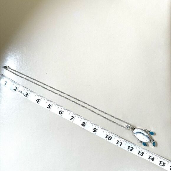 Silver Dendritic agate pendant necklace - Picture 9 of 12